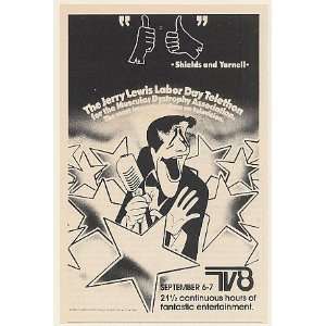  1981 Jerry Lewis Labor Day Telethon TV8 Hirschfeld art 