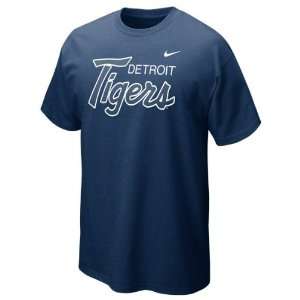  Detroit Tigers Navy Heather Nike Slidepiece T Shirt 