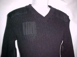 Size 38 M BRIGADE QUARTERMASTERS Wooly Pully Sweater Black 100% WOOL 