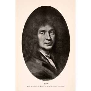  1899 Halftone Print Moliere Portrait Jean Baptiste 