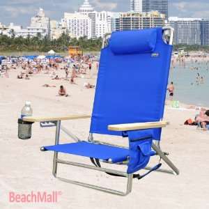  5 position Platinum Lay Flat Beach Chair   Extra Tall Back 