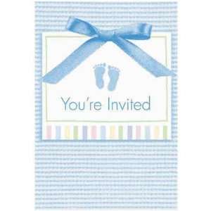  Baby Boy Soft Blue Folded Invitation Baby