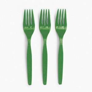  Plastic Kelly Green Forks   Tableware & Cutlery & Utensils 