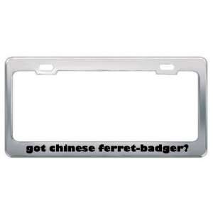 Got Chinese Ferret Badger? Animals Pets Metal License Plate Frame 