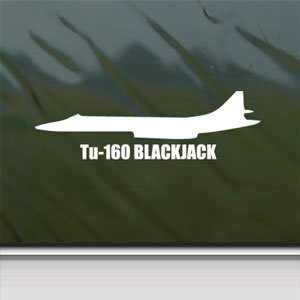 Tu 160 BLACKJACK White Sticker Military Soldier Laptop Vinyl White 