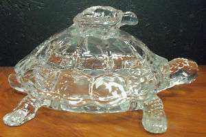 Crystal Turtle Dish Reptile Hand Blown 10L 7W 5H  