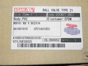 ASAHI 1601010 PVC/EPDM T 21 1 VALVE 1601 010 NIB  