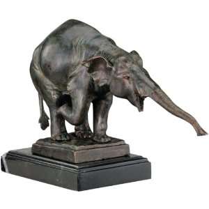  Elephant Blanc Trompe Baisse Statue