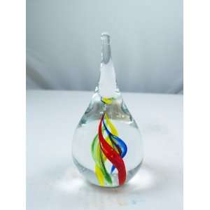  Murano Design RGBY Color Spiral in Bulb Shaped Paperweight 