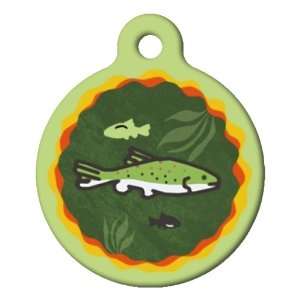  Lupine Pattern Brook Trout   Pet ID Tag for Dogs and 