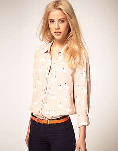  Shirt With Swan Print  