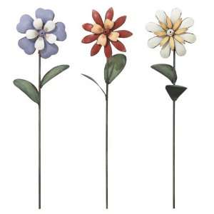   Handcrafted Flower Plant Pick Stakes (set of 3) Patio, Lawn & Garden