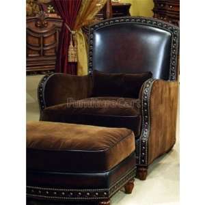  Aico Furniture Vizcaya Leather Club Chair 37935 DKBRN 58 