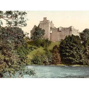 Vintage Travel Poster   Doune Castle from the Teith Scotland 24 X 18.5