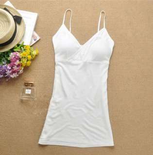 New Simple Strapless Padded Cotton Vest Cami Tank Top 3 Colors 1875 