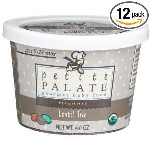 Petite Palate Oganic Lentil Trio Baby Food, 4 Ounce Cups (Pack of 12)