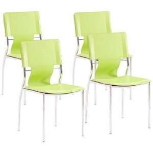  Zuo Set of 4 Trafico Side Green Chair