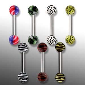  Barbells w/ Tiger Skin Pattern   14G, 5/8 Length   Sold 