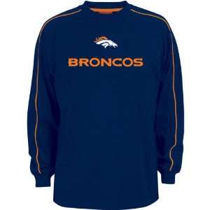 Denver Broncos Navy Close Look Heavyweight Long Sleeve Shirt  