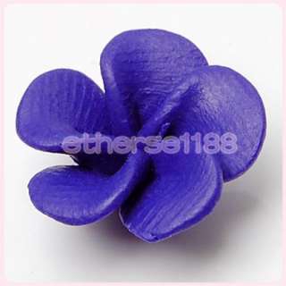 15mm Blue Frangipani Flower Beads Fimo Polymer Clay New  