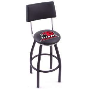  Miami University Steel Logo Stool with Back and L8B4 Base 