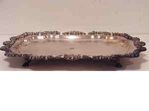 FB ROGERS SILVER PL FOOTED SERVING PLATTER/TRAY  
