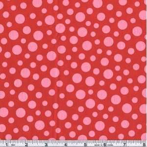  45 Wide Kool Kats Polka Dot Pink/Red Fabric By The Yard 