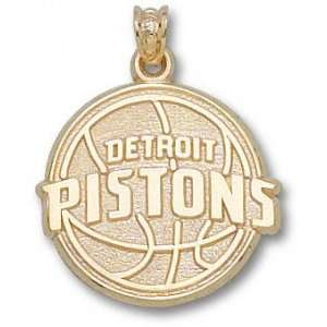   Pistons Solid 14K Gold Basketball 3/4 Pendant