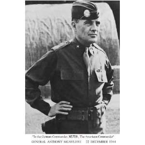  General Anthony Mcauliffe 1944 Nuts. Quote 8 1/2 X 11 
