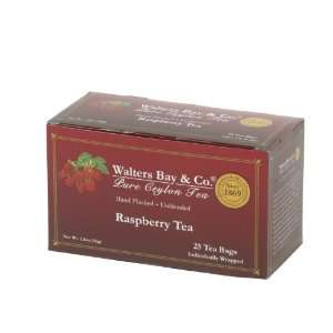 Walters Bay & Company Raspberry Gold Tag Tea Bags in a Laminated 