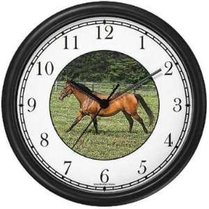  Bay or Bay Horse Galloping #2 (JP6) Wall Clock by 