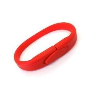  2GB Rubber Bracelet Flash Drive (Red) Electronics