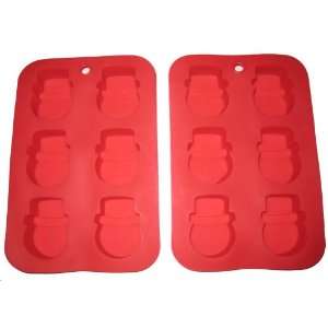  Snowman Silicone Baking Molds   set of 2 (make 12)