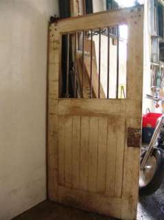 Antique Barn Stable Stall Door with Bars and Rollers  