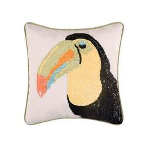  14 x 14 Sequined Pillow, Toucan