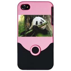    iPhone 4 or 4S Slider Case Pink Panda Bear Eating 