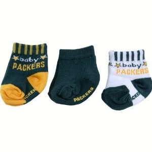   Bay Packers 3 Pack Baby Packers Infant Bootie Socks
