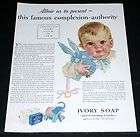 1930 OLD MAGAZINE PRINT AD, IVORY SOAP, GENTLE FOR BABI