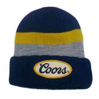 COORS CERVEZA BEER BLUE GRAY KNIT BEANIE TOQUE HAT CAP  