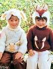 Knitting PATTERNS Childrens Animal Sweaters Hoods Fox Mouse Lamb Cat