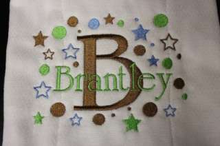 Personalized Baby Boy Blanket Fleece Embroidered #BB45  