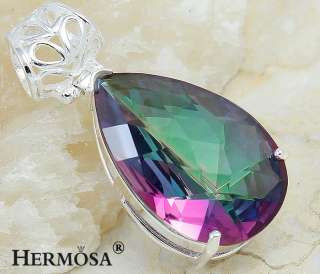 Hermosa Love Rare Fire Topaz Rainbow .925 Sterling Silver Necklace 