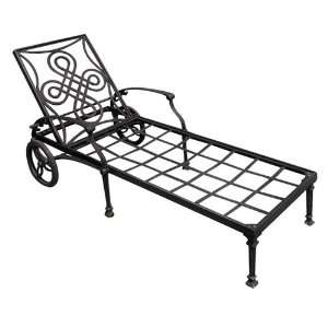   Vienna Cast Aluminum Chaise Lounge Chair   Black Patio, Lawn & Garden