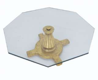 Hollywood Regency 3/4 Glass Top Coffee Table Cross Pedestal Gold Leaf 