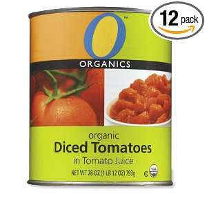 Organics Diced Tomatoes In Tomato Juice, 28 Ounce Tins (Pack of 12)