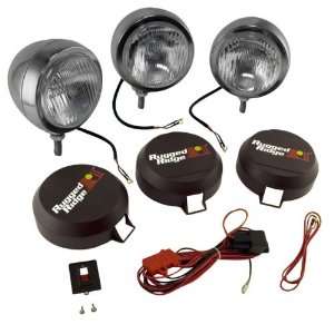   Round Stainless HID Off Road Light with Wiring Harness   Set of 3