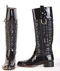 1300 New Dior black Cannage Quilted Patent Leather Knee High Boots 35 