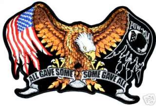 OEF OIF NAM POW MIA SOME GAVE ALL USA EAGLE FLAG PATCH  