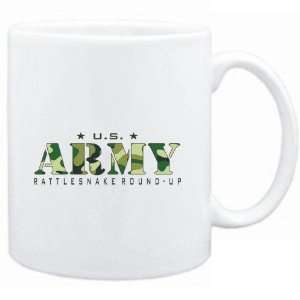  Mug White  US ARMY Rattlesnake Round Up / CAMOUFLAGE 