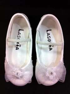 Ballerina Girl White Dress Shoes (White color SIZE 8)  